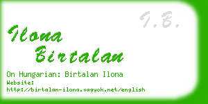 ilona birtalan business card